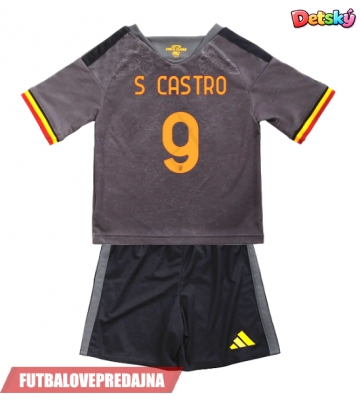 Lacne Dětský Futbalové dres AS Roma Santiago Castro #9 2026-27 Krátky Rukáv - Tretina (+ trenírky)